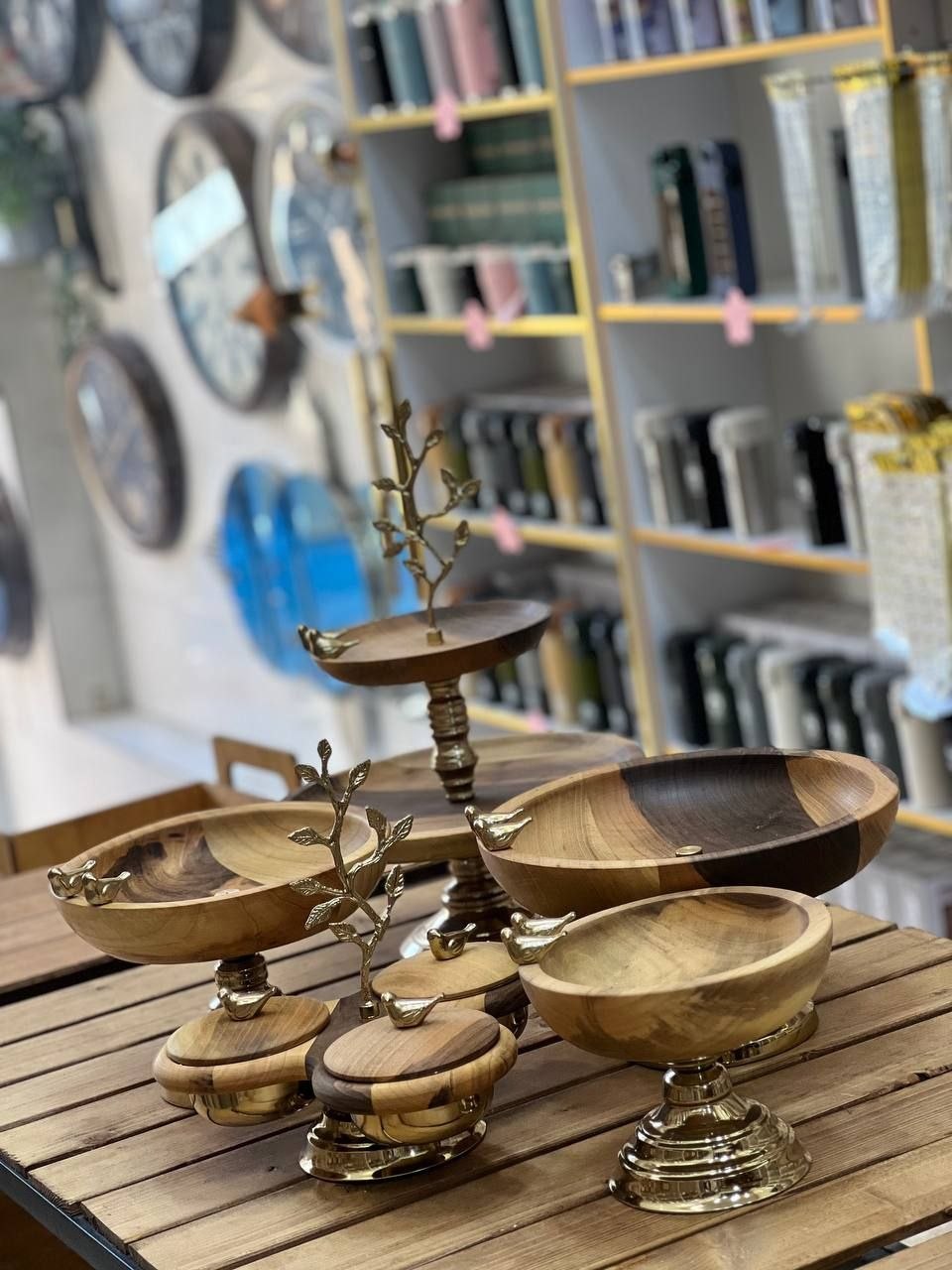 سرویس ستاره پنج تکه چوبی گردو