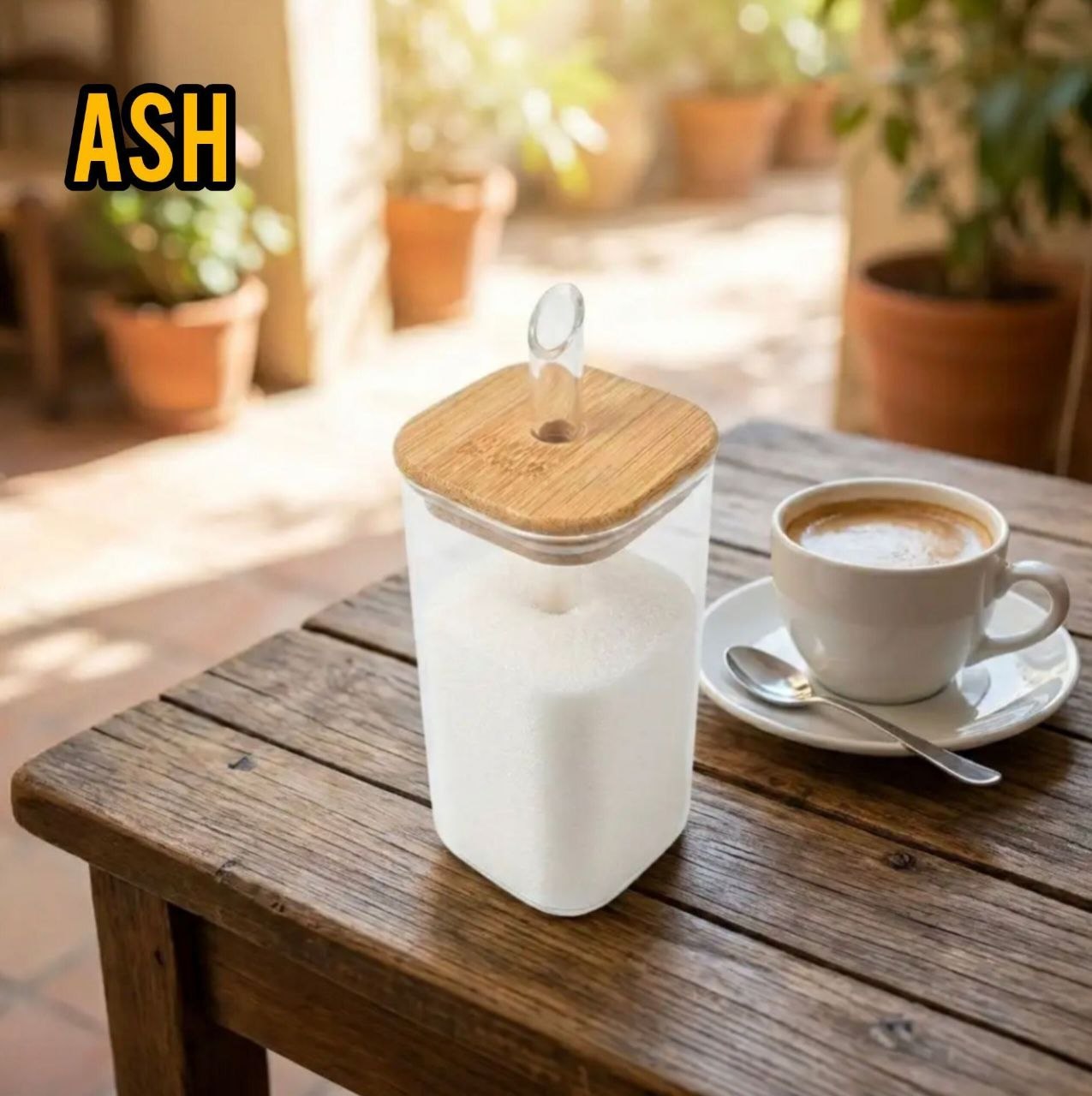 شکر پاش مربع درب بامبو