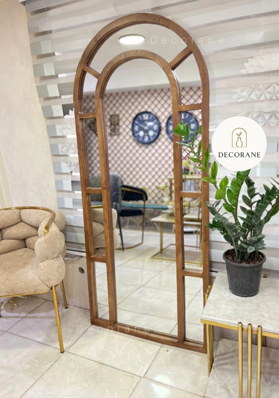 آینه قدی چوبی مدل پنجره ای