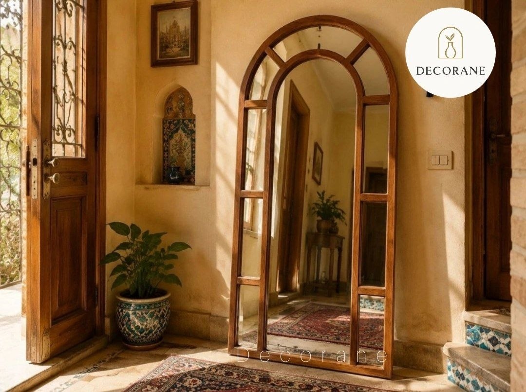 آینه قدی پنجره ای چوب روس