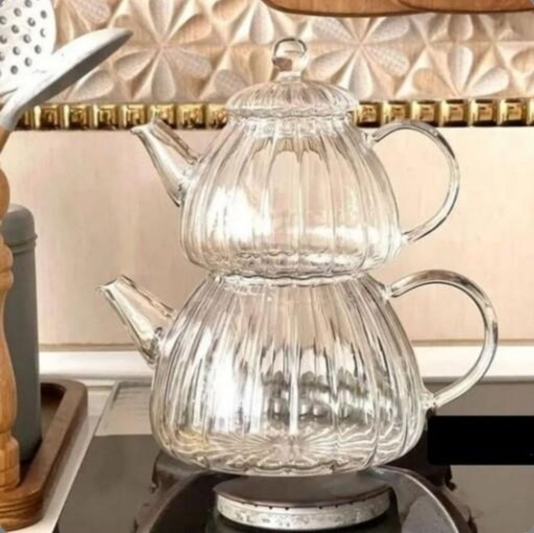 کتری قوری پیرکس گرم بالا شیاردار - تصویر ۲