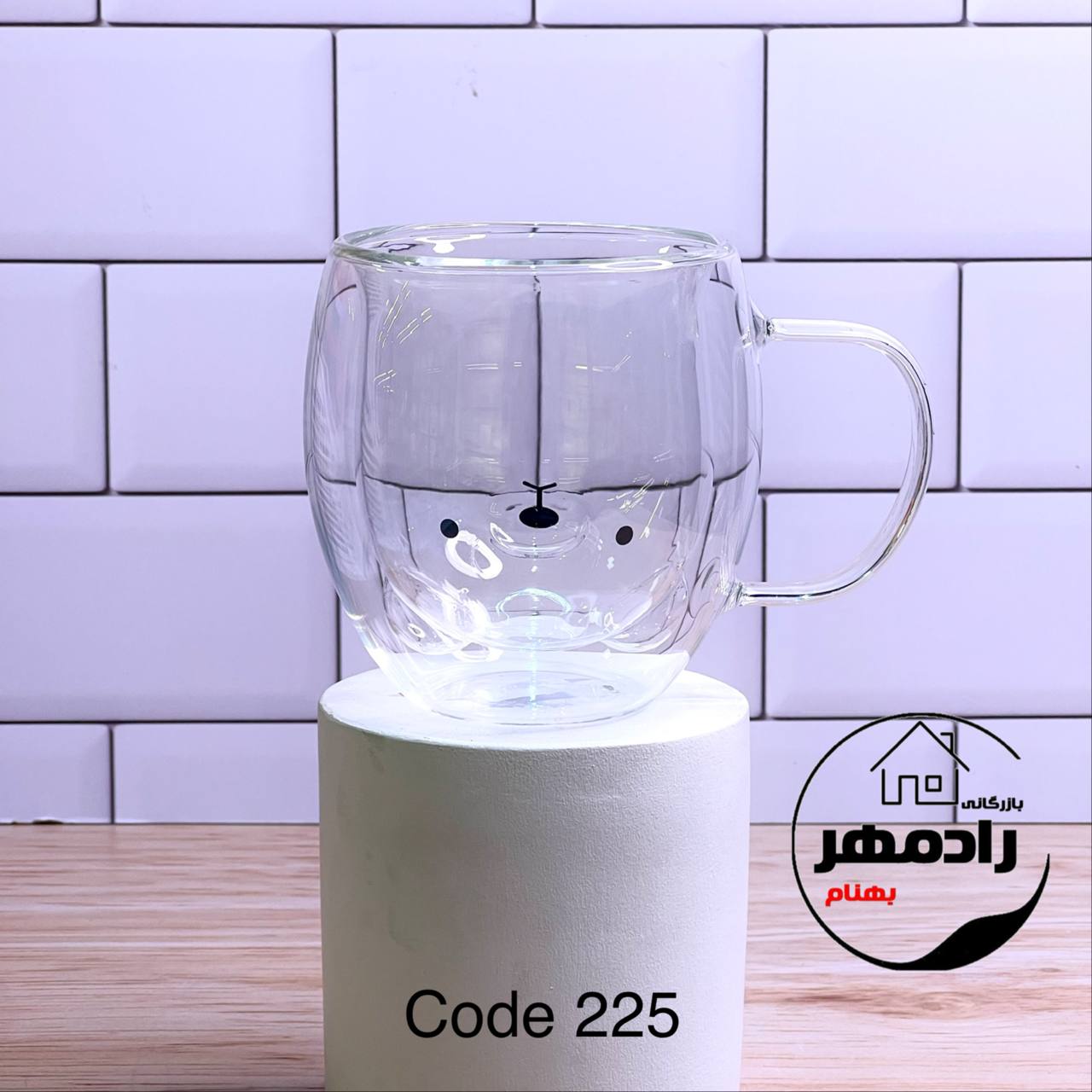 💤💤 لیوان دوجداره دسته دار خرسی کد۲۲۵