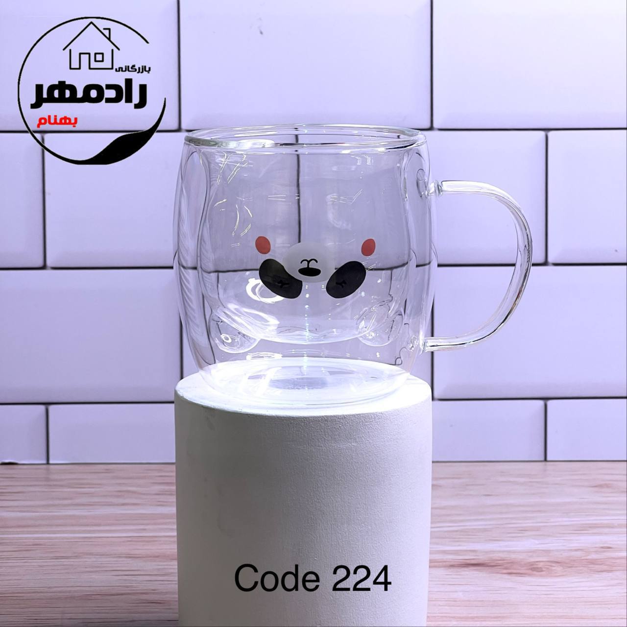 💤💤 لیوان دوجداره دسته دار پاندا کد۲۲۴