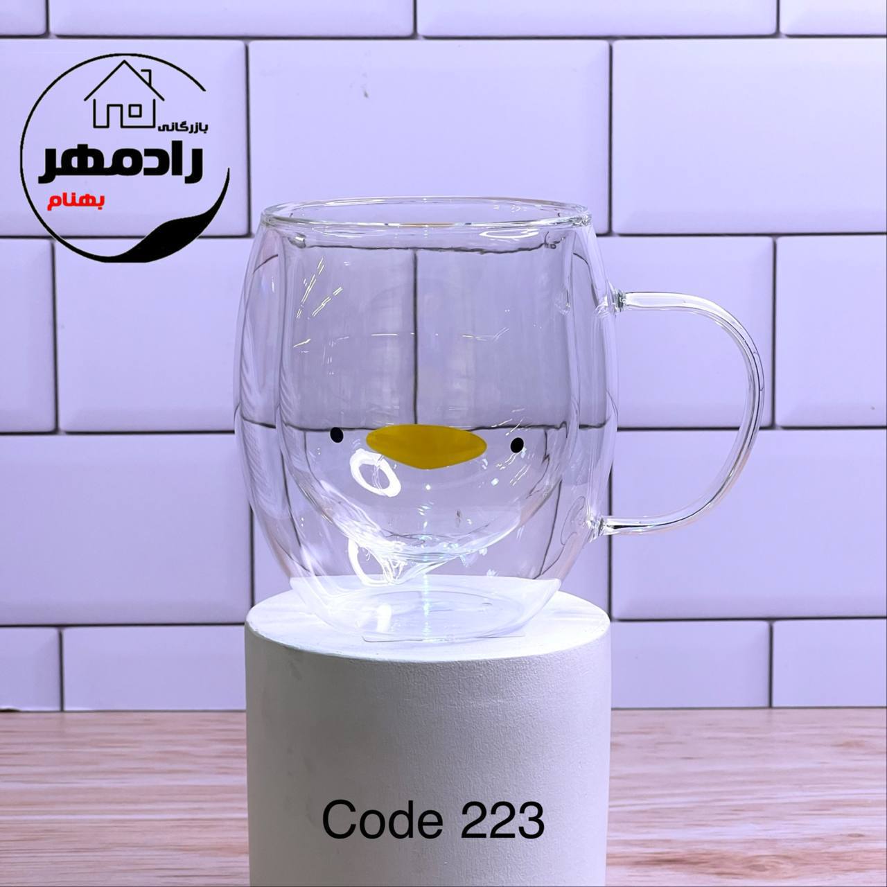 💤💤 لیوان دوجداره دسته دار اردک کد۲۲۳
